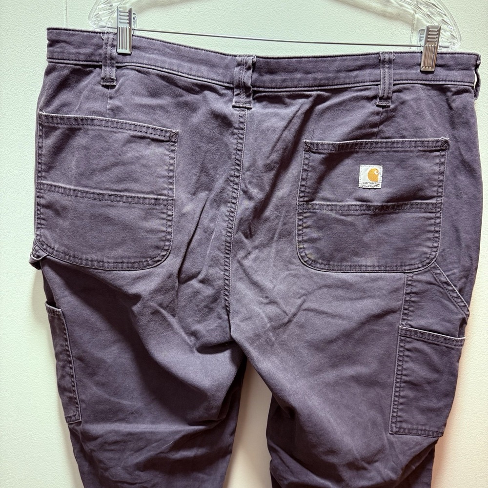 Carhartt Cargo Carpenter Pants Womens Size 18 Regular Loose Fit Gray Workwear - Picture 2 of 7